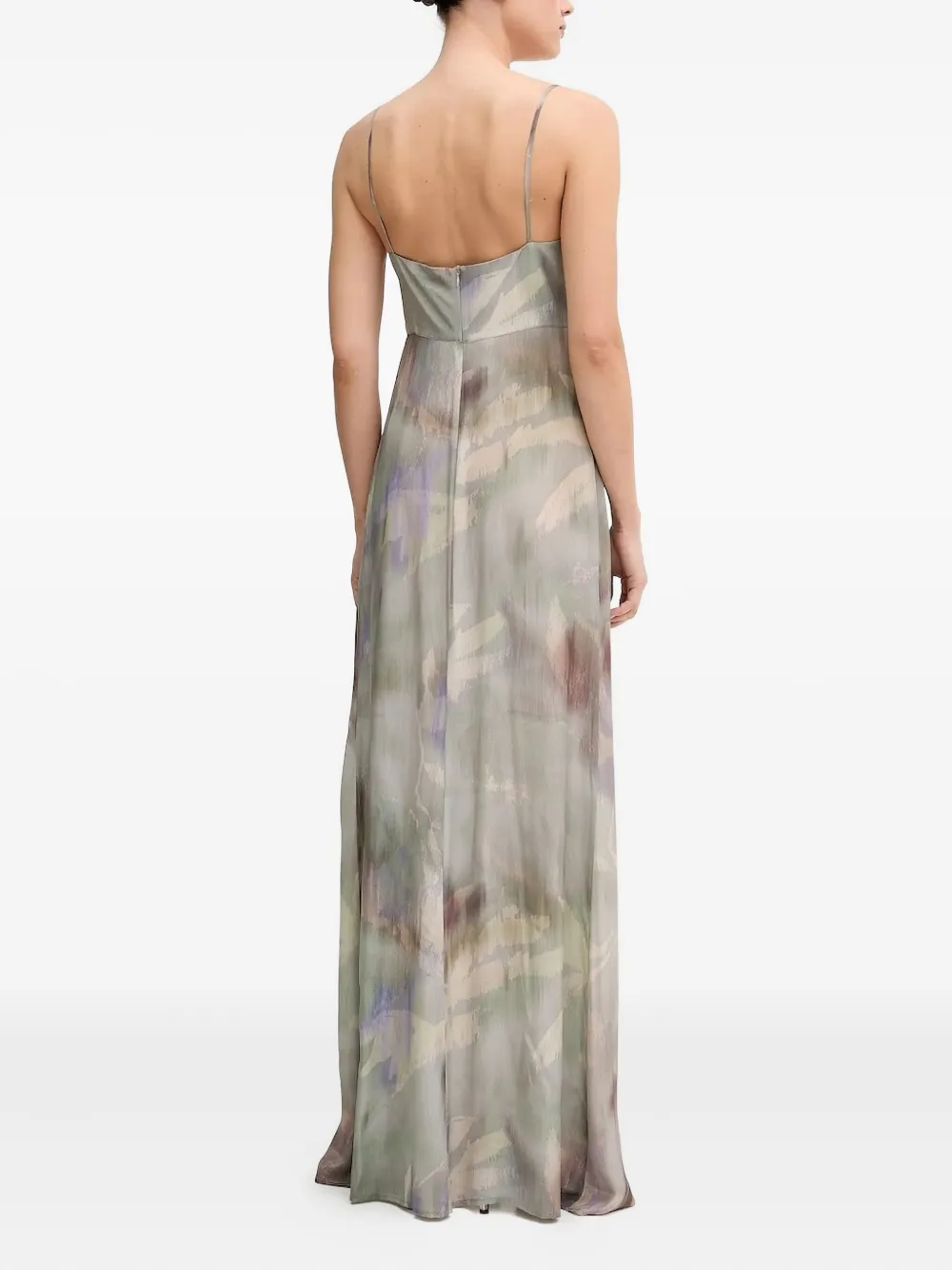 Sandro Ferrone abstract-print maxi dress Grijs