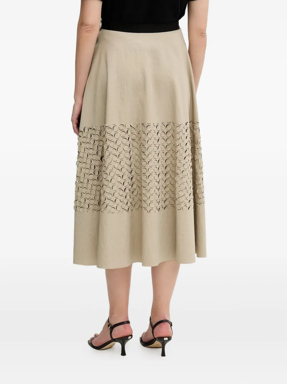 Sandro Ferrone Circle-cut A-line Midi Skirt In Neutral