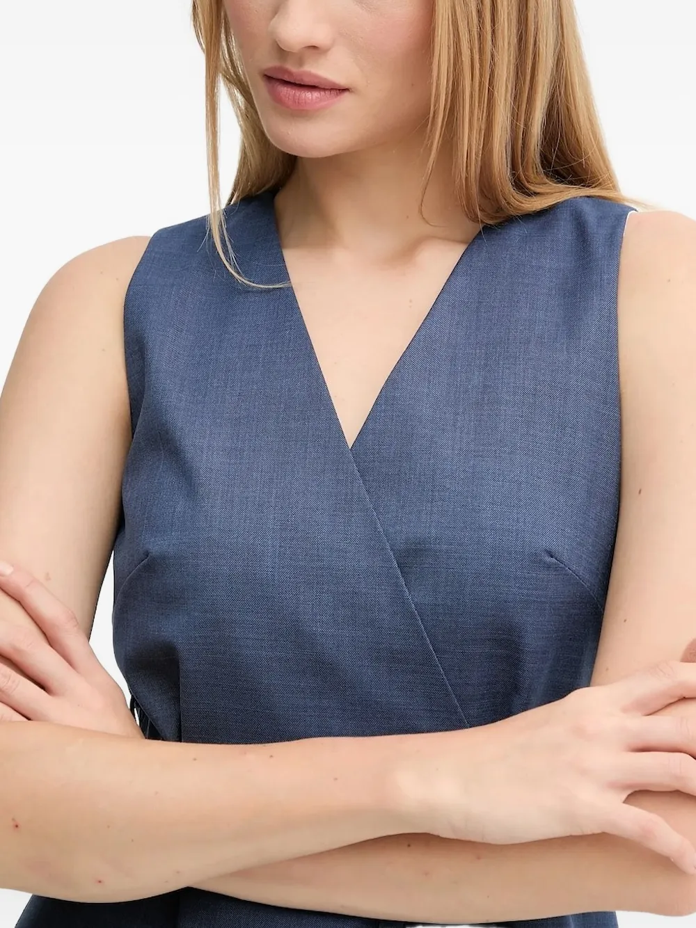 Sandro Ferrone Wrap-effect Sleeveless Top In Black