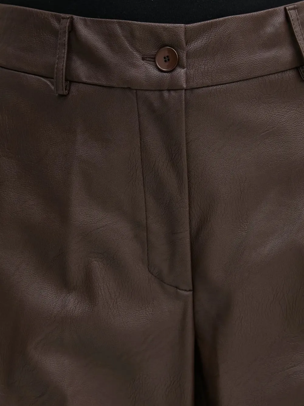 Sandro Ferrone Leren broek met knoopsluiting Bruin