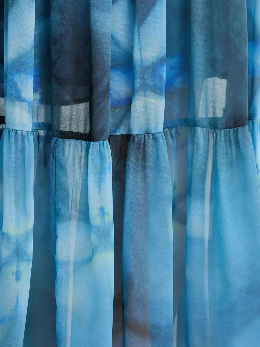 Sandro Ferrone Floral-pattern Tiered Midi Dress In Blue