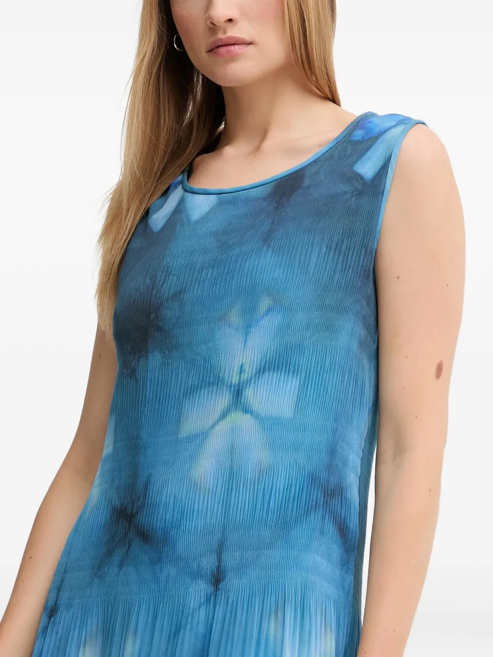 Sandro Ferrone Floral-pattern Tiered Midi Dress In Blue