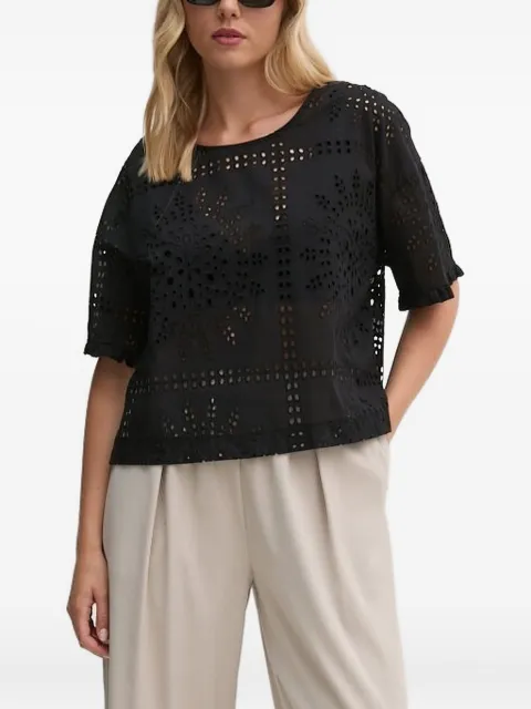 Sandro Ferrone eyelet-embroidered short-sleeve blouse