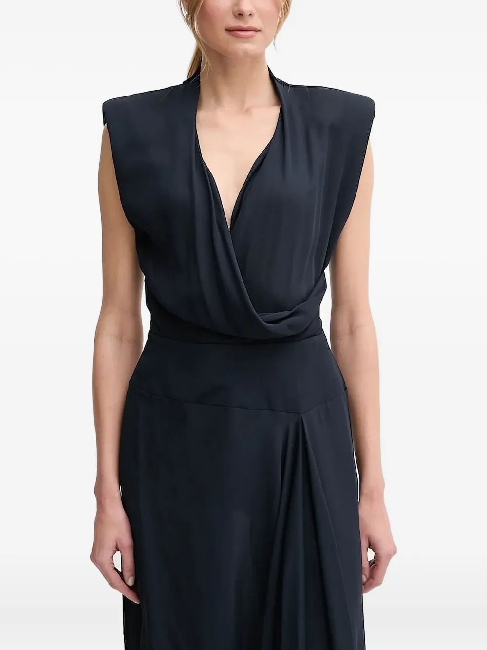 Sandro Ferrone sleeveless midi dress Blauw