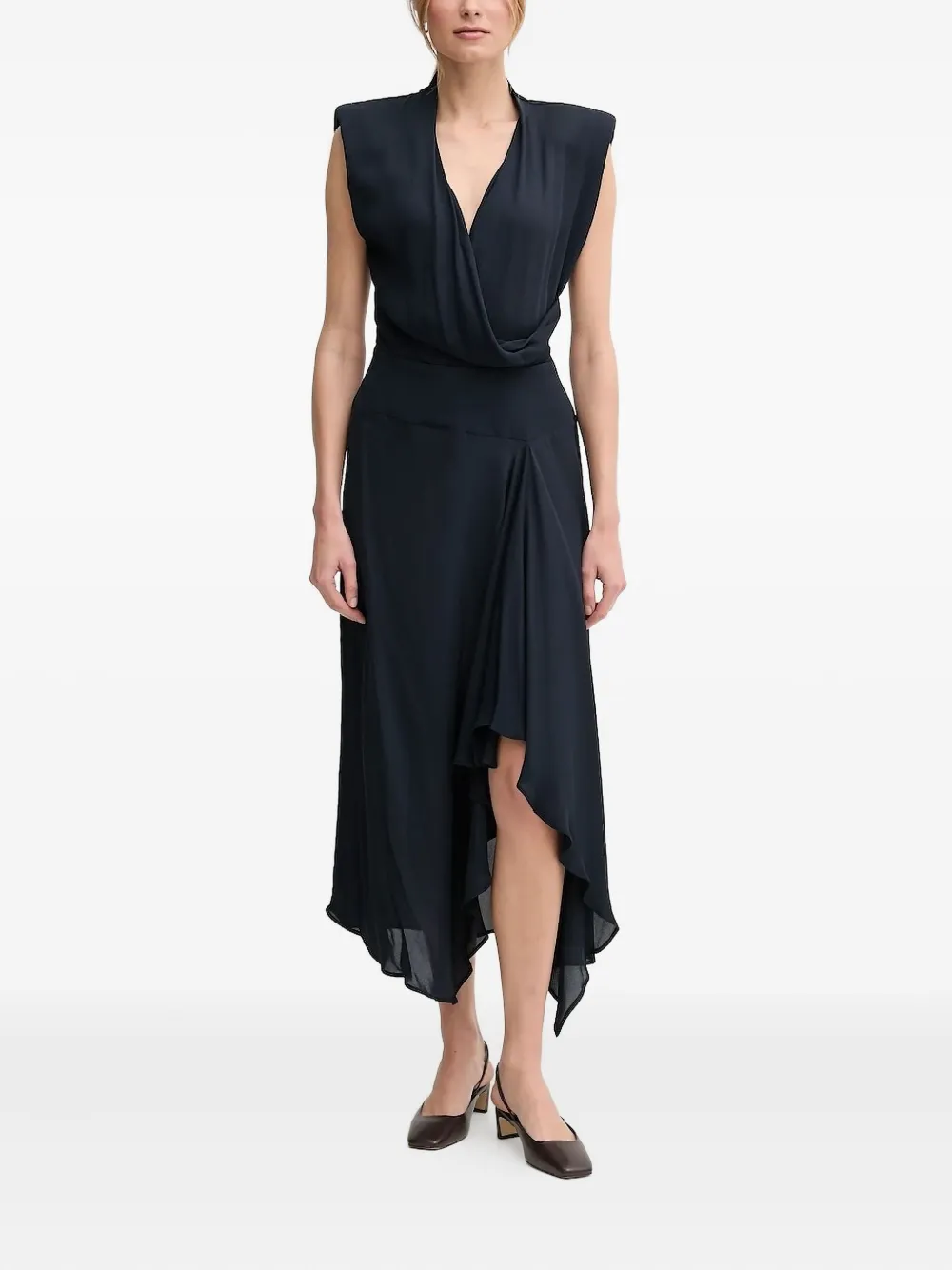 Sandro Ferrone sleeveless midi dress Blauw