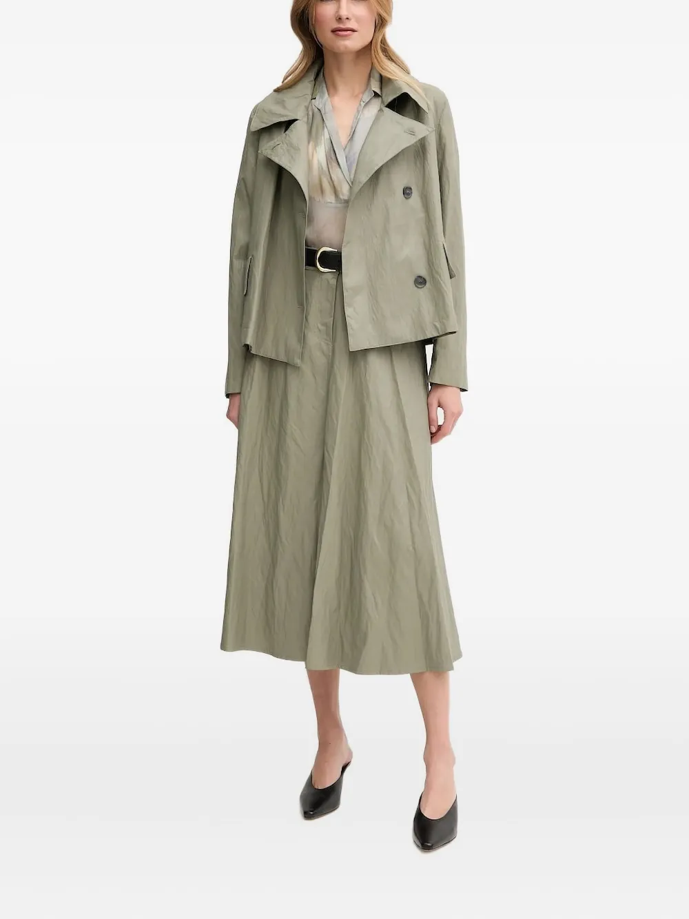 Sandro Ferrone Patch-pocket Midi Skirt In Green