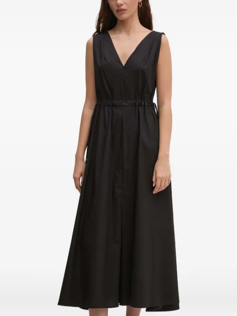 Sandro Ferrone drawstring-waist V-neck midi dress