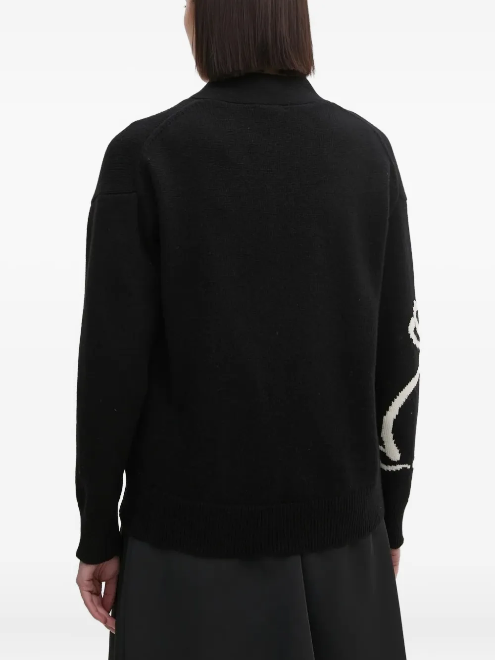 Sandro Ferrone Vest met konijn intarsia Zwart