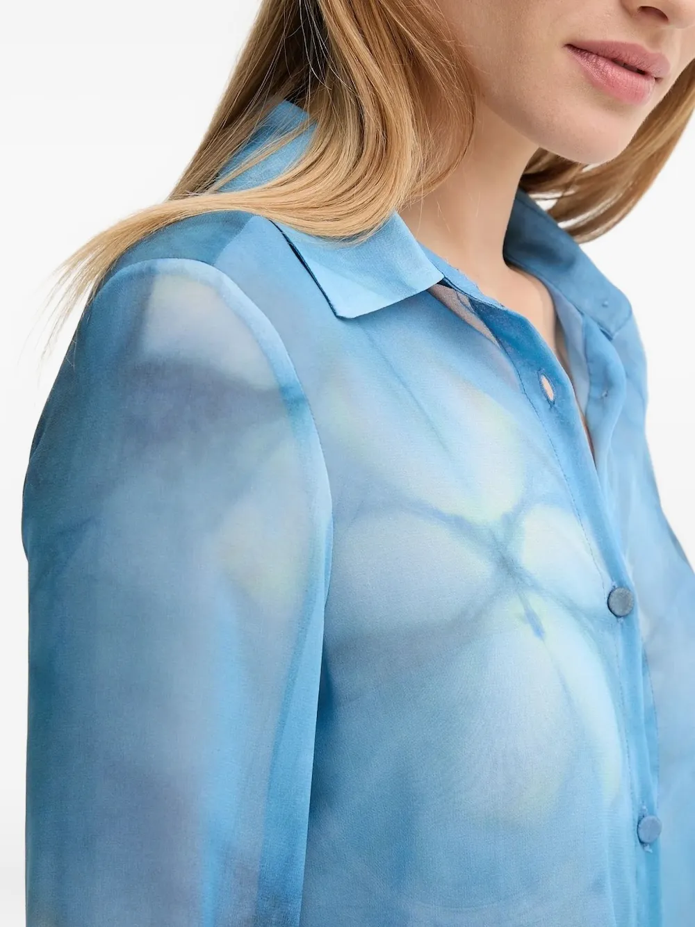 Sandro Ferrone floral-print shirt Blauw