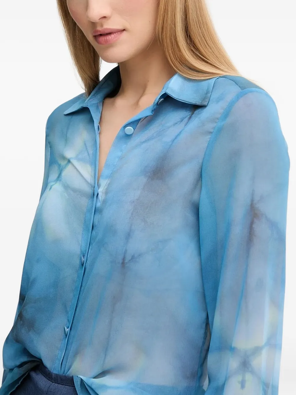 Sandro Ferrone floral-print shirt Blauw