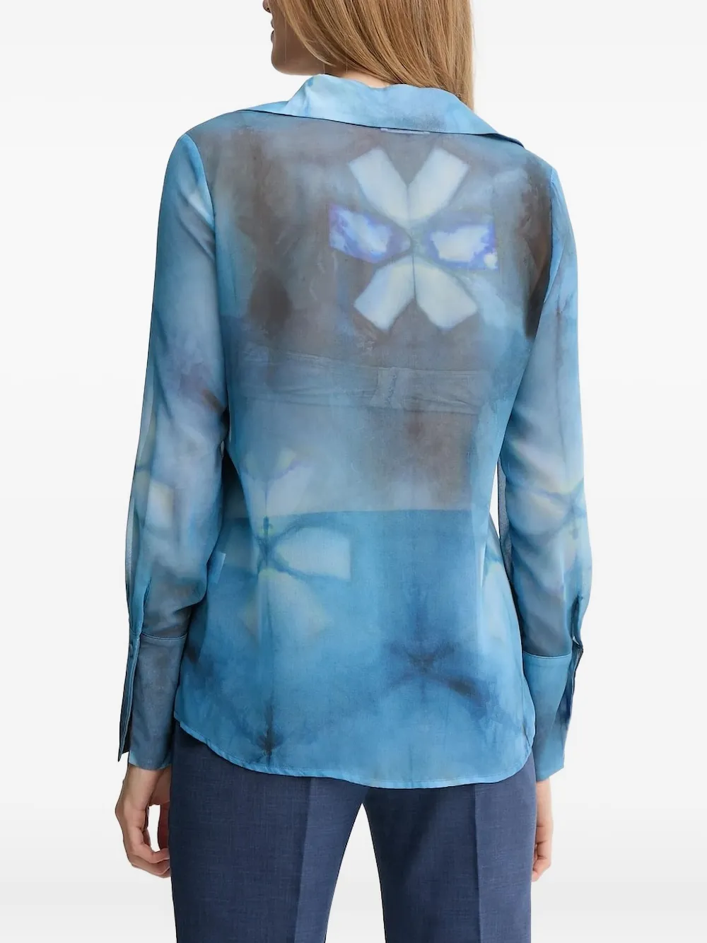 Sandro Ferrone floral-print shirt Blauw