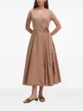 Sandro Ferrone wrap-front belted midi dress - Neutrals