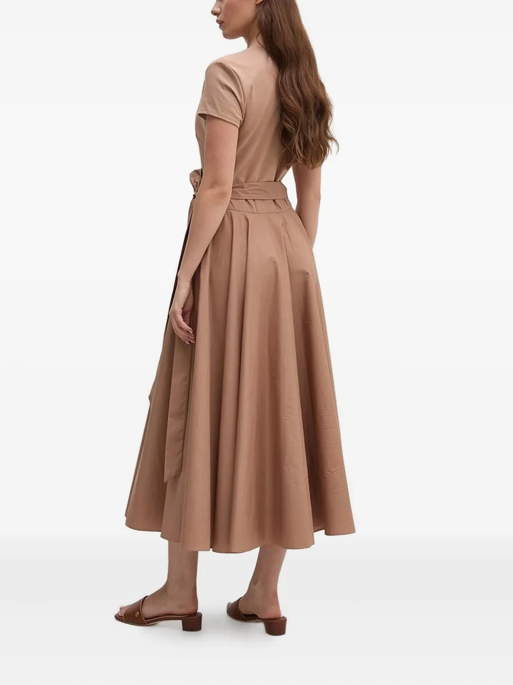 Sandro Ferrone Jurk met wikkelvoorkant - Beige