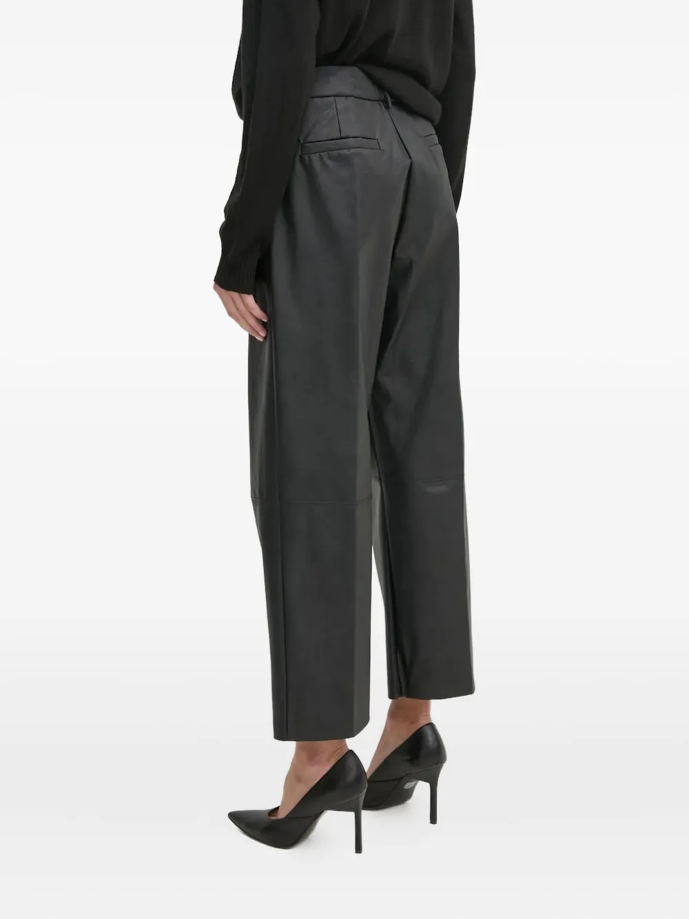 Sandro Ferrone faux-leather trousers - Zwart