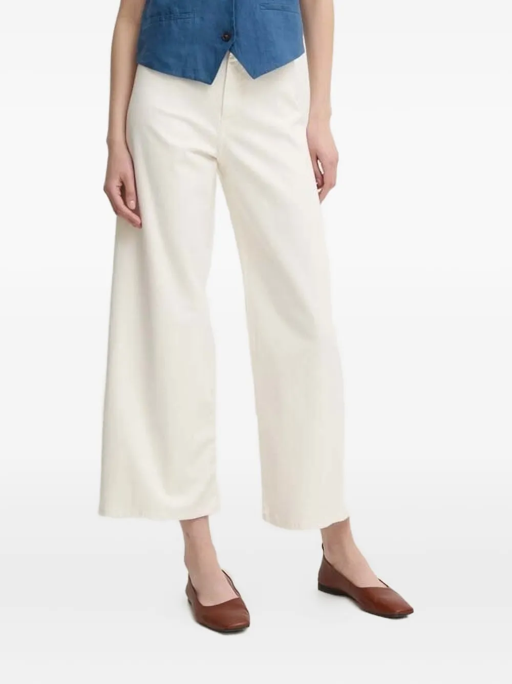Sandro Ferrone Logo-patch Cropped Jeans In White