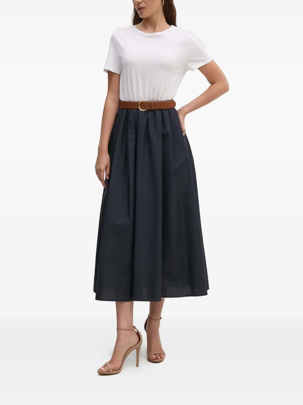 Sandro Ferrone gathered midi dress | White | Image 1