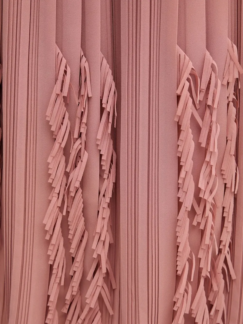 Sandro Ferrone pleated fringe midi dress Roze