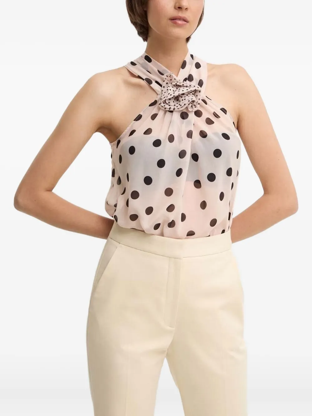 Sandro Ferrone Shirt met stippen Beige