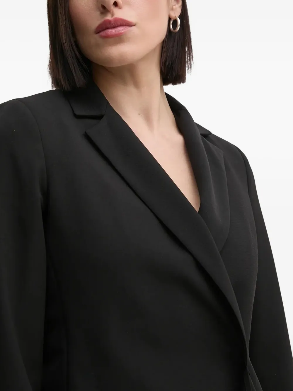 Sandro Ferrone Asymmetrische gedrapeerde blazer Zwart