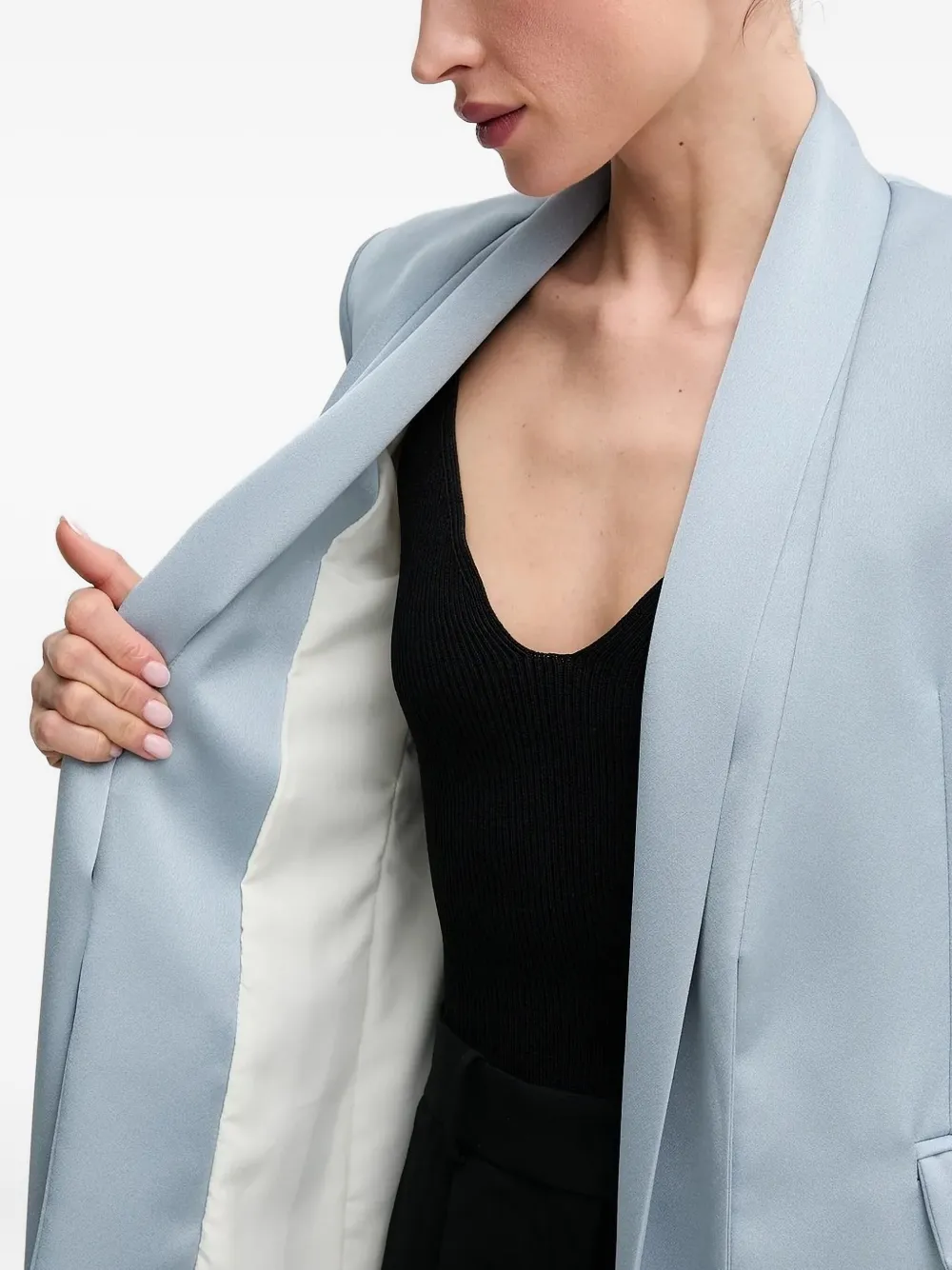 Sandro Ferrone tie-front flap-pocket blazer Grijs