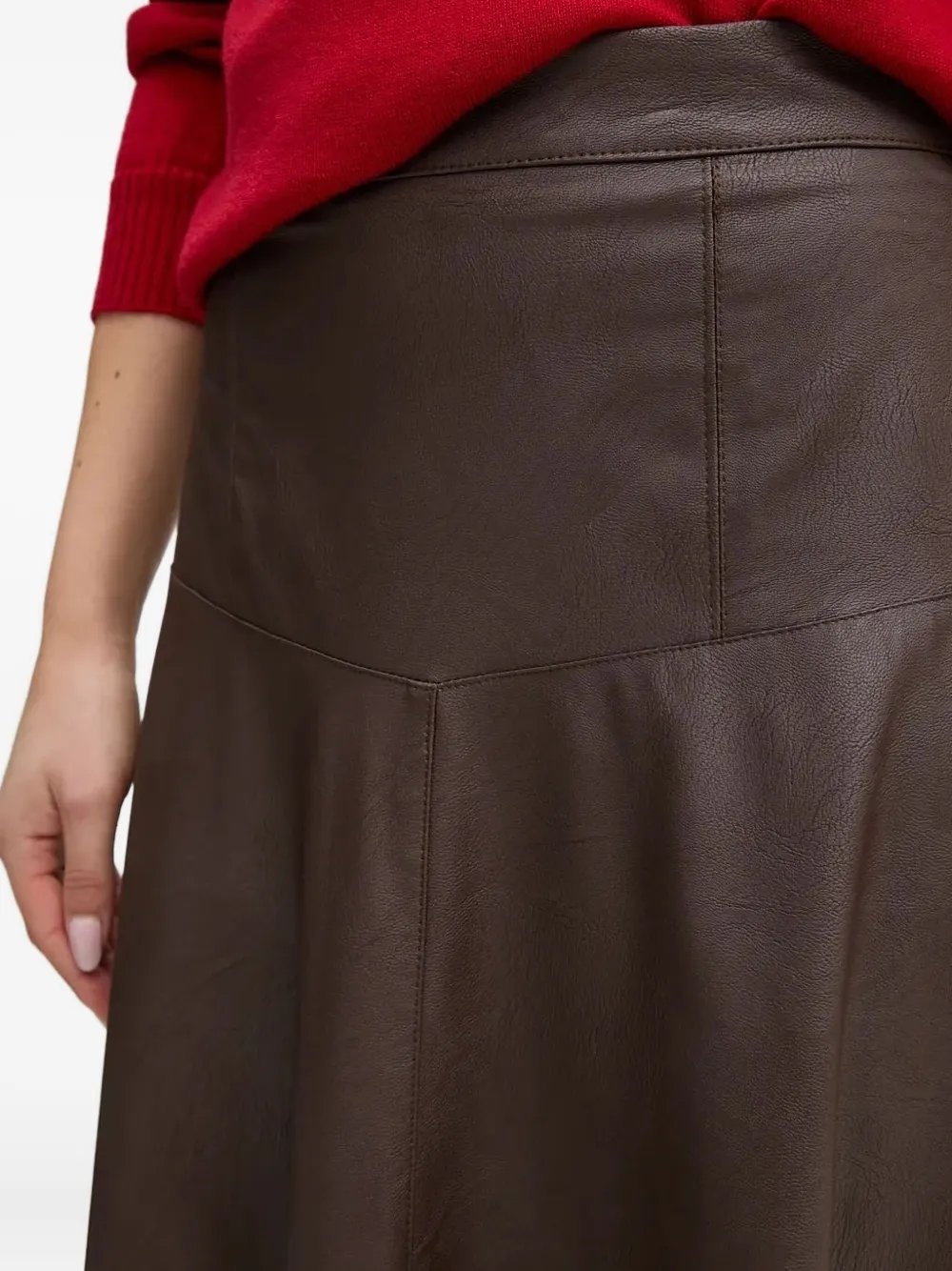 Sandro Ferrone A-line High-waist Midi Skirt In Burgundy