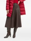 Sandro Ferrone A-line high-waist midi skirt - Brown