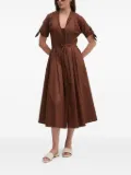Sandro Ferrone tie-cuff belted midi dress - Brown