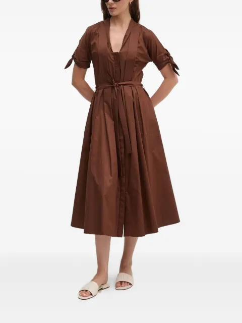 Sandro Ferrone tie-cuff belted midi dress