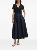Sandro Ferrone pleated wrap midi day dress - Blue
