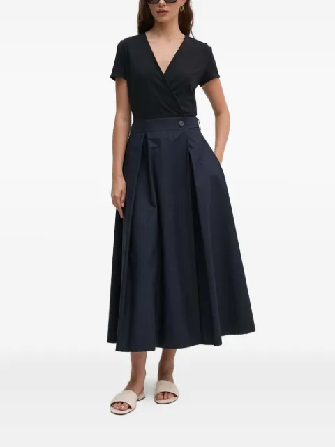 Sandro Ferrone pleated wrap midi day dress