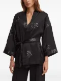 Sandro Ferrone sequin-embellished satin top - Black