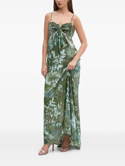 Sandro Ferrone pleated tie-front maxi dress