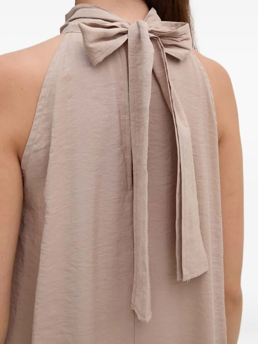Sandro Ferrone Gelaagde maxi-jurk met hoge hals Beige