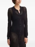 Sandro Ferrone polo-neck ribbed-knit midi day dress - Black