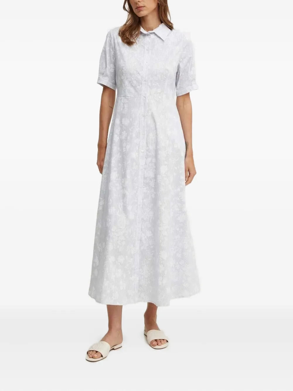 Sandro Ferrone floral-print shirt dress | Blue | Image 1