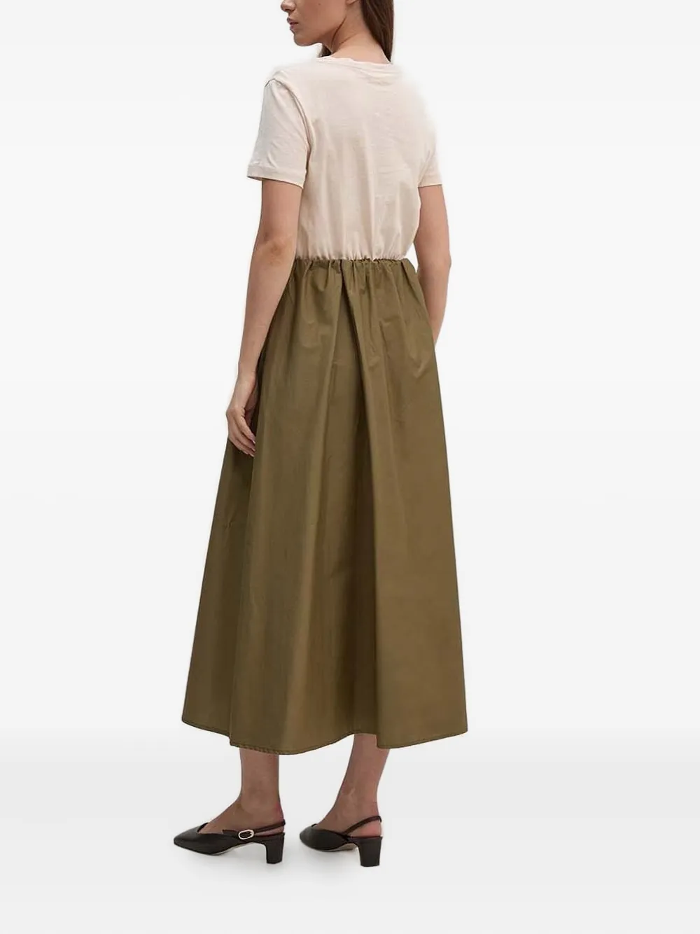 Sandro Ferrone Jurk met elastische taille - Beige