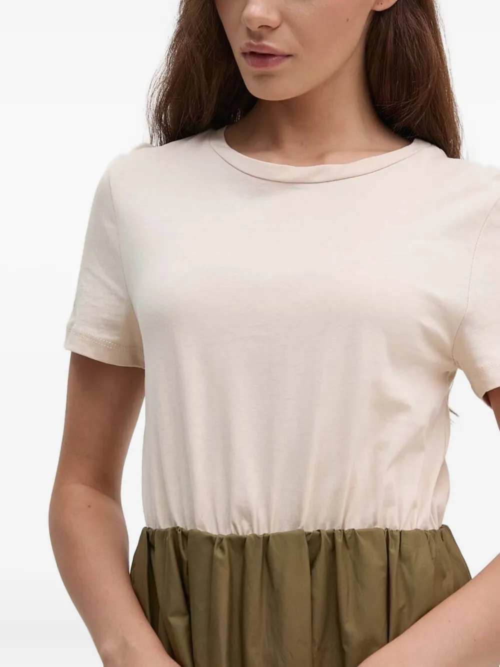 Sandro Ferrone Jurk met elastische taille Beige