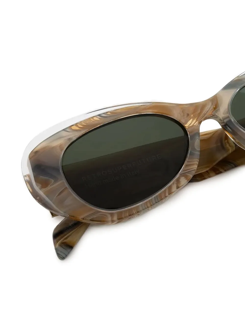 Retrosuperfuture Zonnebril met cat-eye montuur en marmer-effect - Bruin