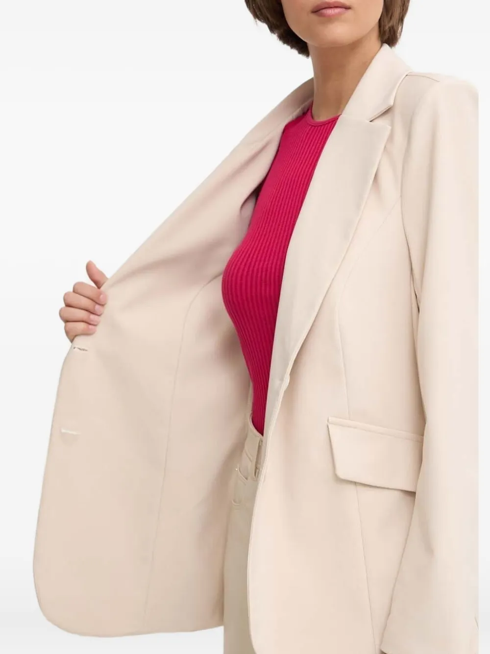 Sandro Ferrone Blazer met enkele rij knopen Beige