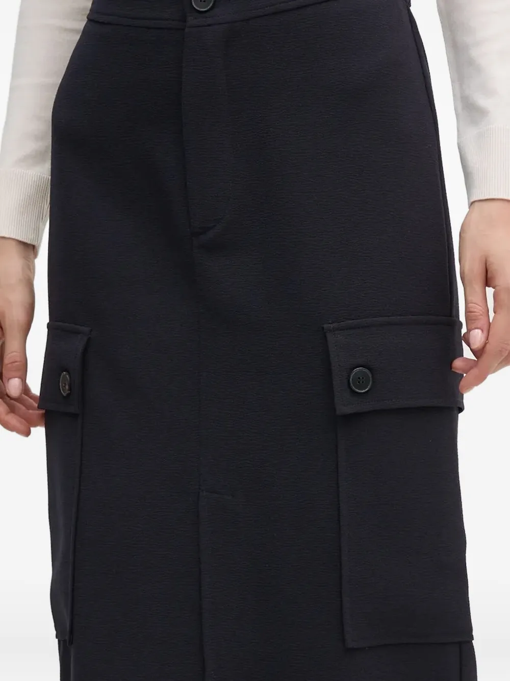 Sandro Ferrone Midi-rok met zakdetail Blauw