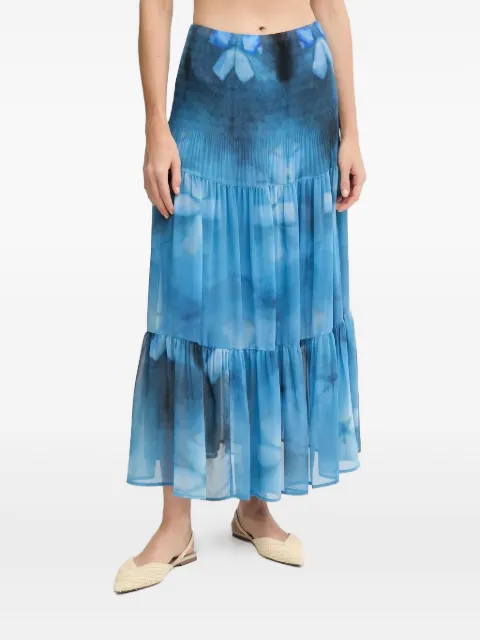 Sandro Ferrone pleated tiered midi skirt