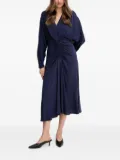 Sandro Ferrone V-neck gathered midi dress - Blue