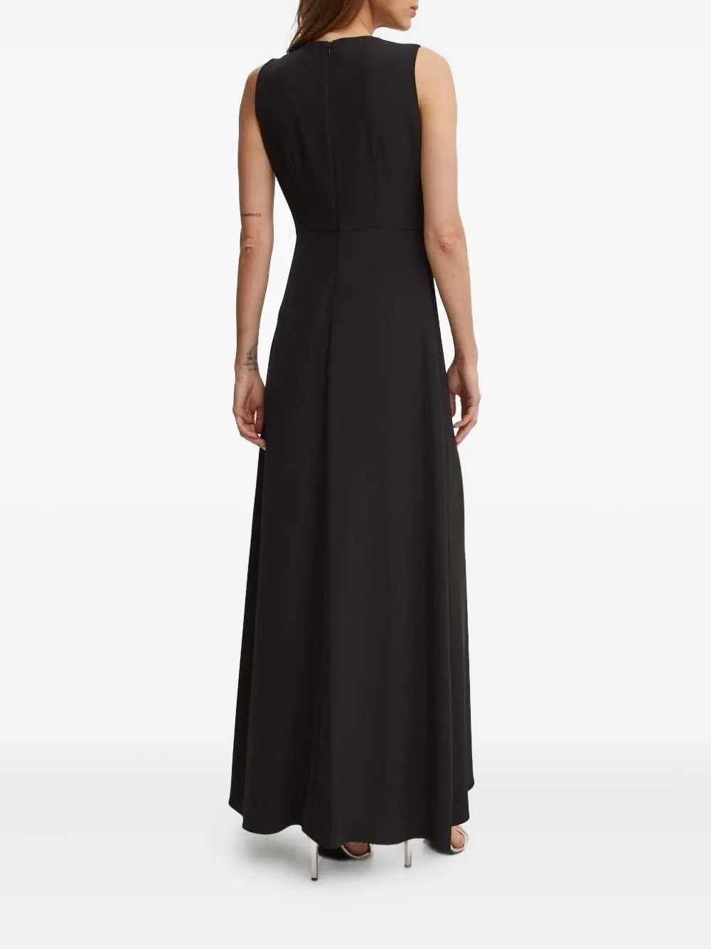 Sandro Ferrone Geplooide maxi-jurk - Zwart