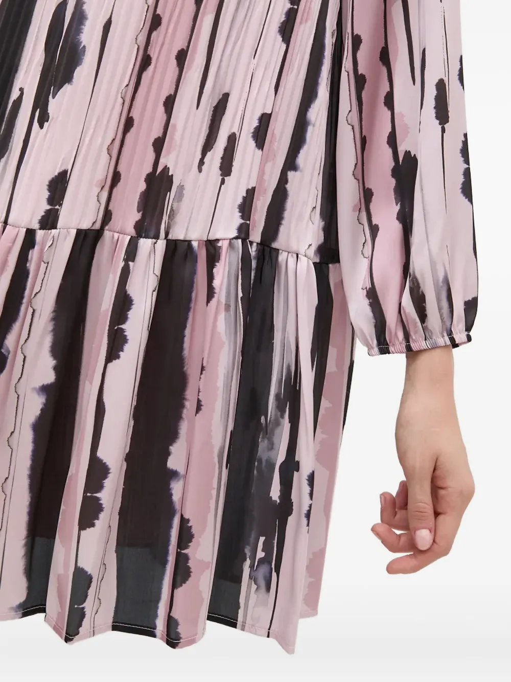 Sandro Ferrone Blousejurk met plooien en abstracte print Roze