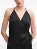 Sandro Ferrone halter-neck wrap-design maxi dress - Black