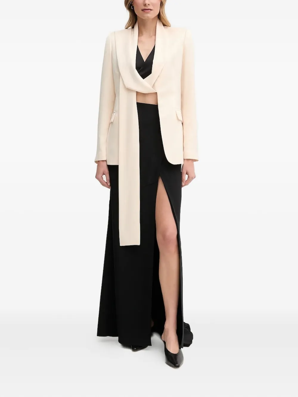 Sandro Ferrone Maxi-rok met split - Zwart