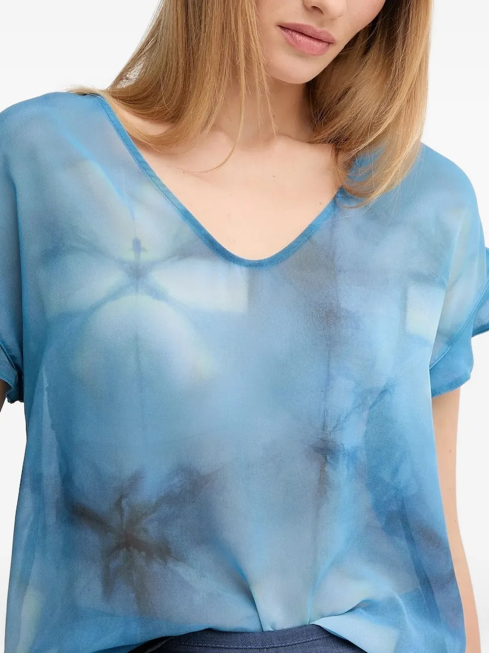 Sandro Ferrone abstract-pattern print blouse Blauw