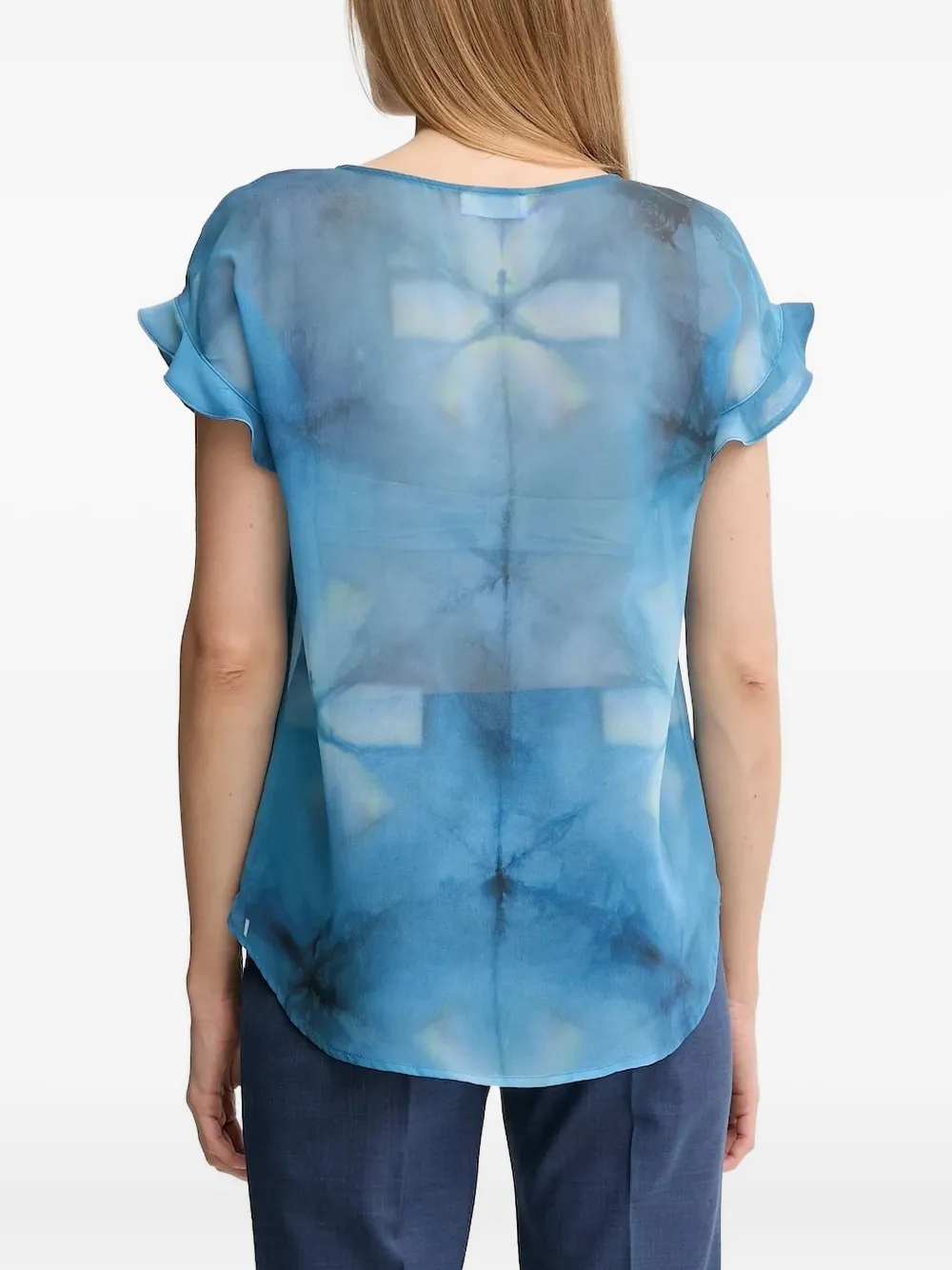 Sandro Ferrone abstract-pattern print blouse Blauw