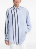 Sandro Ferrone striped-panel shirt - Blue