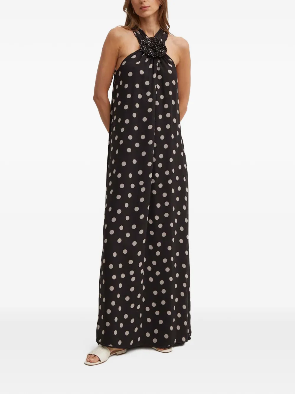 Sandro Ferrone polka dot maxi dress - Zwart